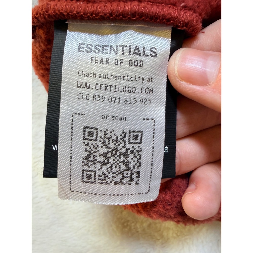 Fear of God Essentials Sweatpants Kids 8 Crimson Red University Logo Joggers - Picture 8 of 12